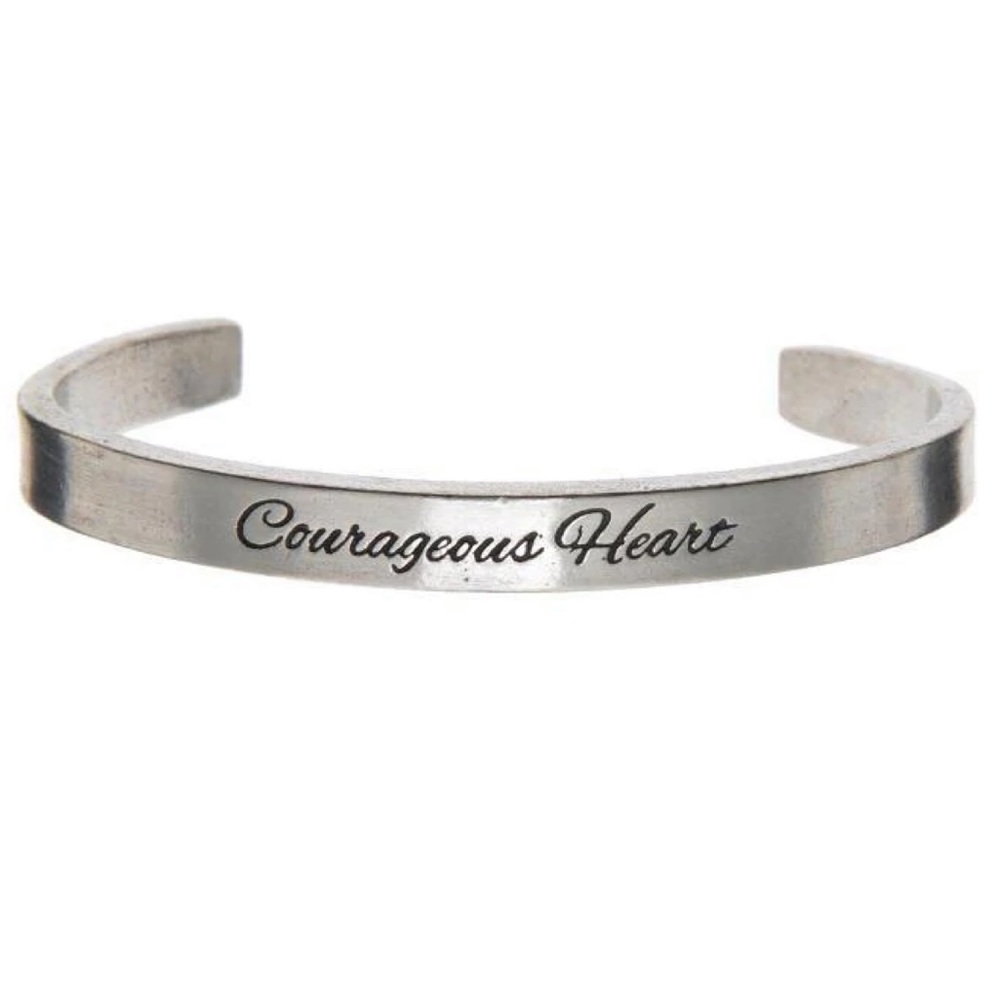 Courageous Heart Pewter Cuff Bracelet